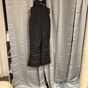 Kids unisex snow pants/snowbibs Eddie Bauer sz small 7/8 black